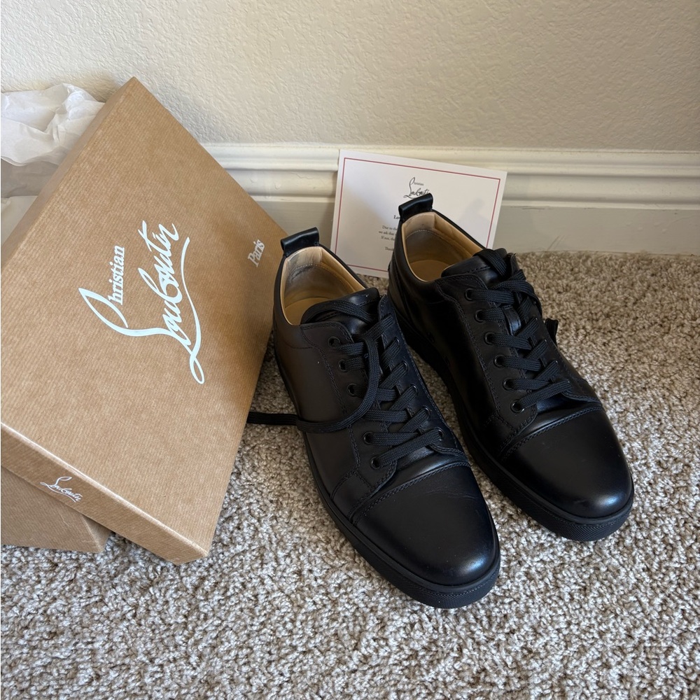 Christian Louboutin Black Leather Sneakers for Men